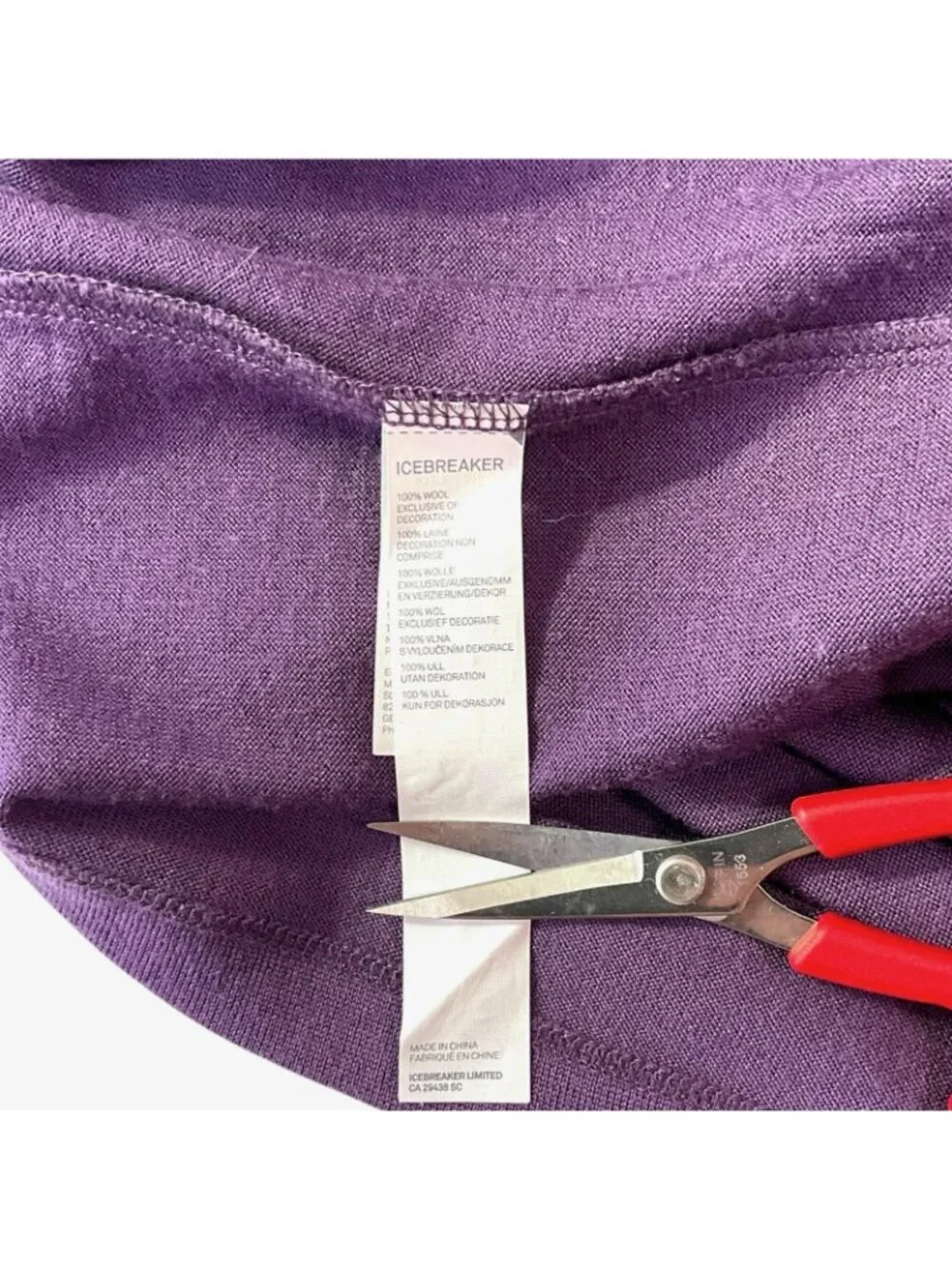Icebreaker Bodyfit 260 Base Layer Top Womens Medium Purple 100% Merino 1/4 Zip - Picture 10 of 14